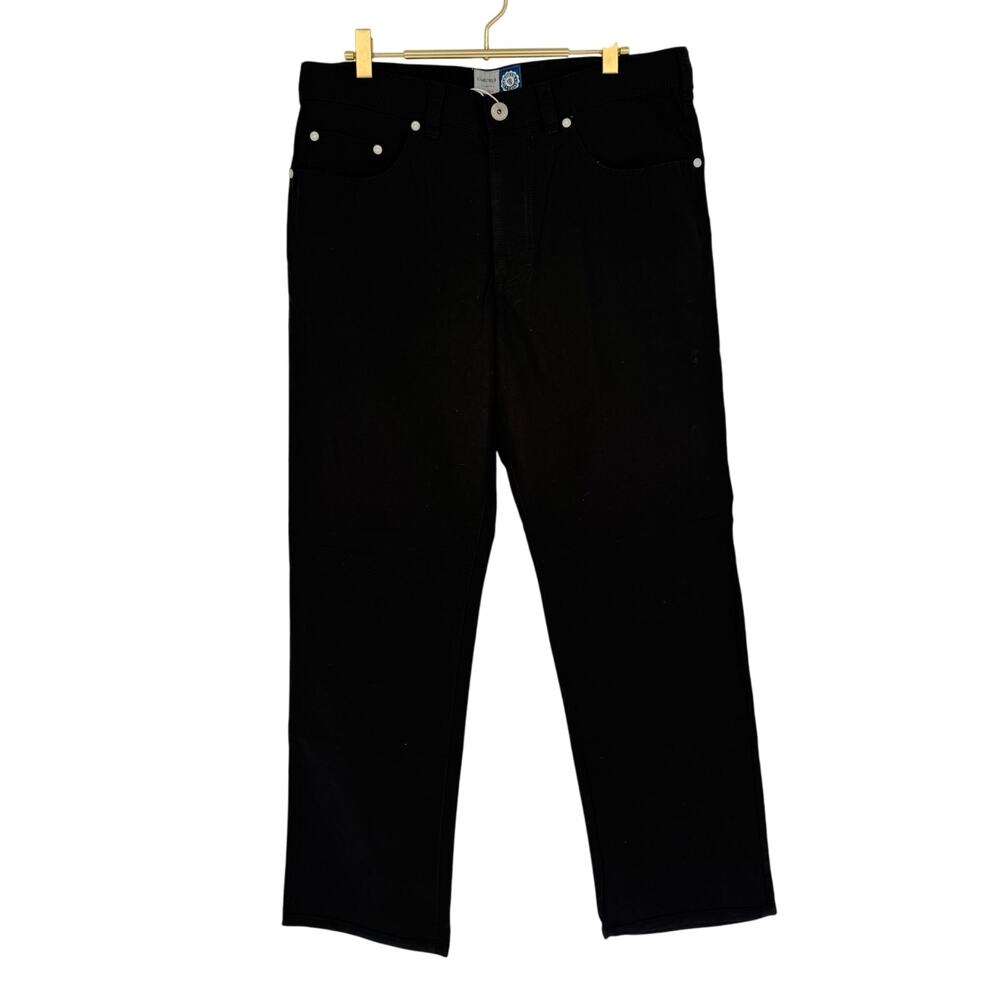 GARDEUR Men's Black Pants Straight Leg Basic Cotton Twill Jeans 34 STAINED!
